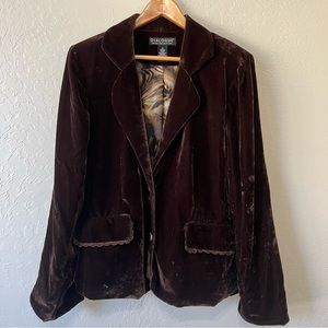 Dialogue Brown Velvet Blazer Pilgrim